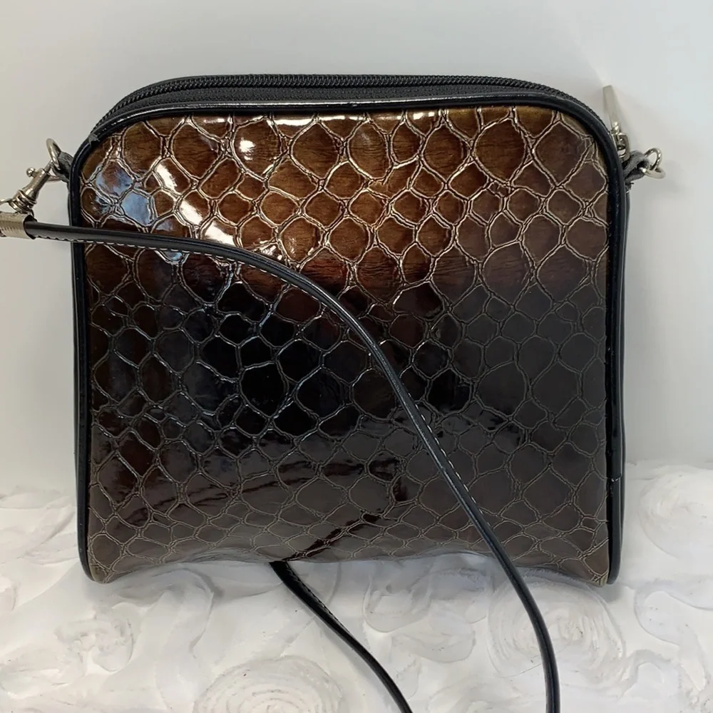 Vittorio Croc Embossed Vegan Leather Crossbody Bag